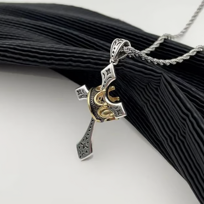✝️Vintage Crown Cross Necklace
