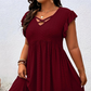 ⏰🔥LIMITED TIME 50% OFF! 👗 Women’s V-Neck Ruffle Trim Dress – Flattering Fit, Soft Fabric & Perfect for Any Event ✨🌸