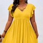 ⏰🔥LIMITED TIME 50% OFF! 👗 Women’s V-Neck Ruffle Trim Dress – Flattering Fit, Soft Fabric & Perfect for Any Event ✨🌸