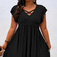 ⏰🔥LIMITED TIME 50% OFF! 👗 Women’s V-Neck Ruffle Trim Dress – Flattering Fit, Soft Fabric & Perfect for Any Event ✨🌸