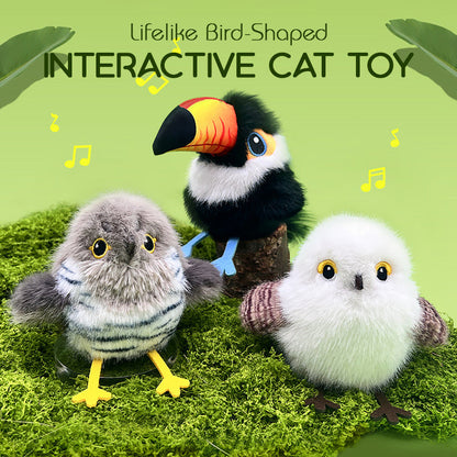 🎁🐱Realistic bird-shaped interactive cat toy