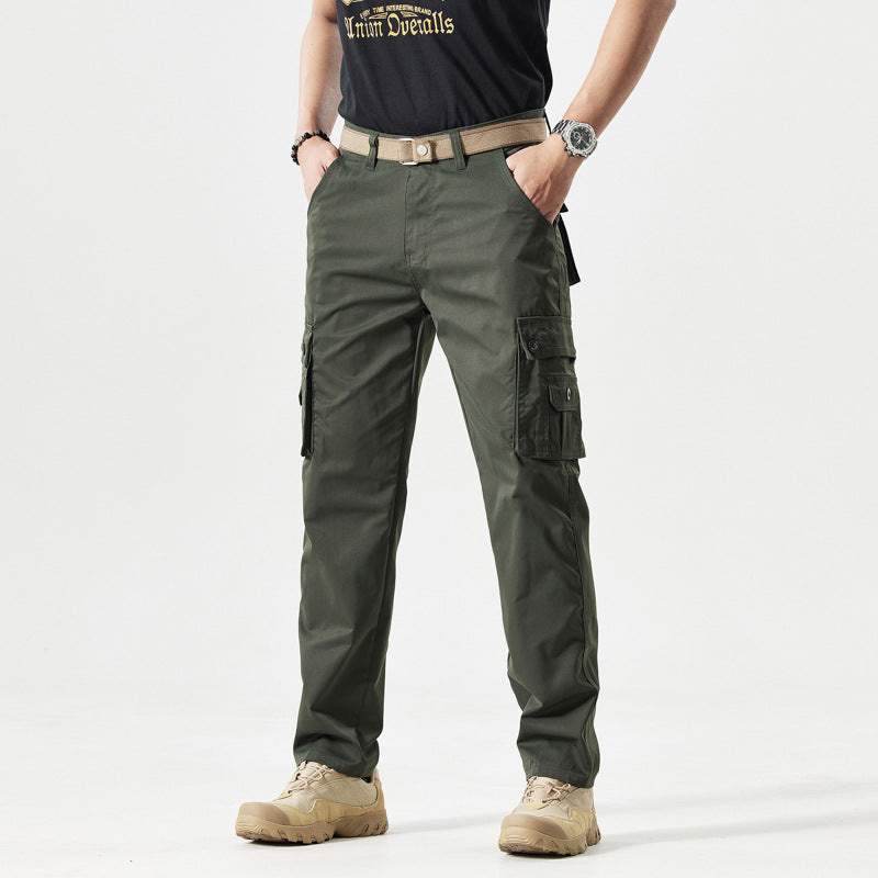 Men's straight-leg pants with pockets