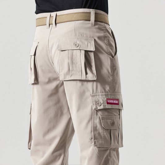 Men's straight-leg pants with pockets