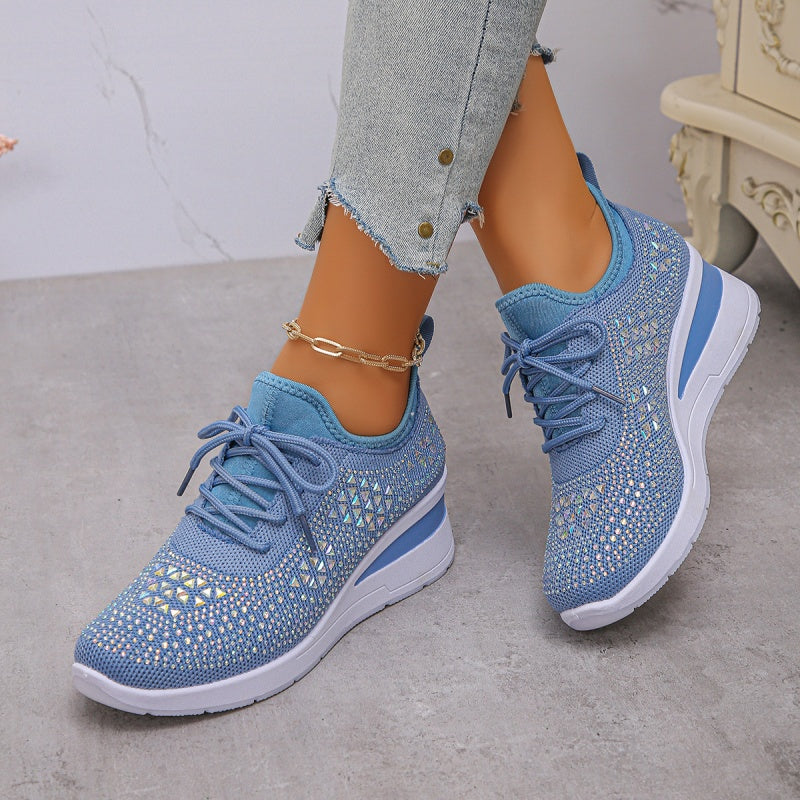 💎 60% OFF! 💎 Rhinestones-Embellished Breathable Mesh Sneakers – Sparkle with Every Step, Airy Comfort & Grippy Soles ✨👟