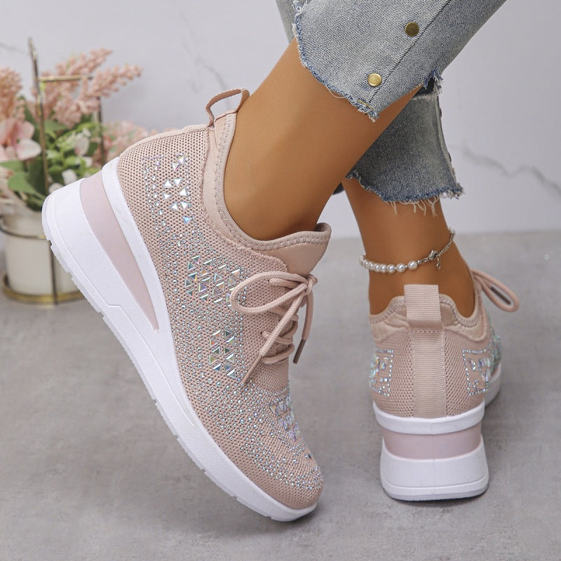 💎 60% OFF! 💎 Rhinestones-Embellished Breathable Mesh Sneakers – Sparkle with Every Step, Airy Comfort & Grippy Soles ✨👟