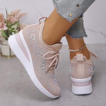 💎 60% OFF! 💎 Rhinestones-Embellished Breathable Mesh Sneakers – Sparkle with Every Step, Airy Comfort & Grippy Soles ✨👟