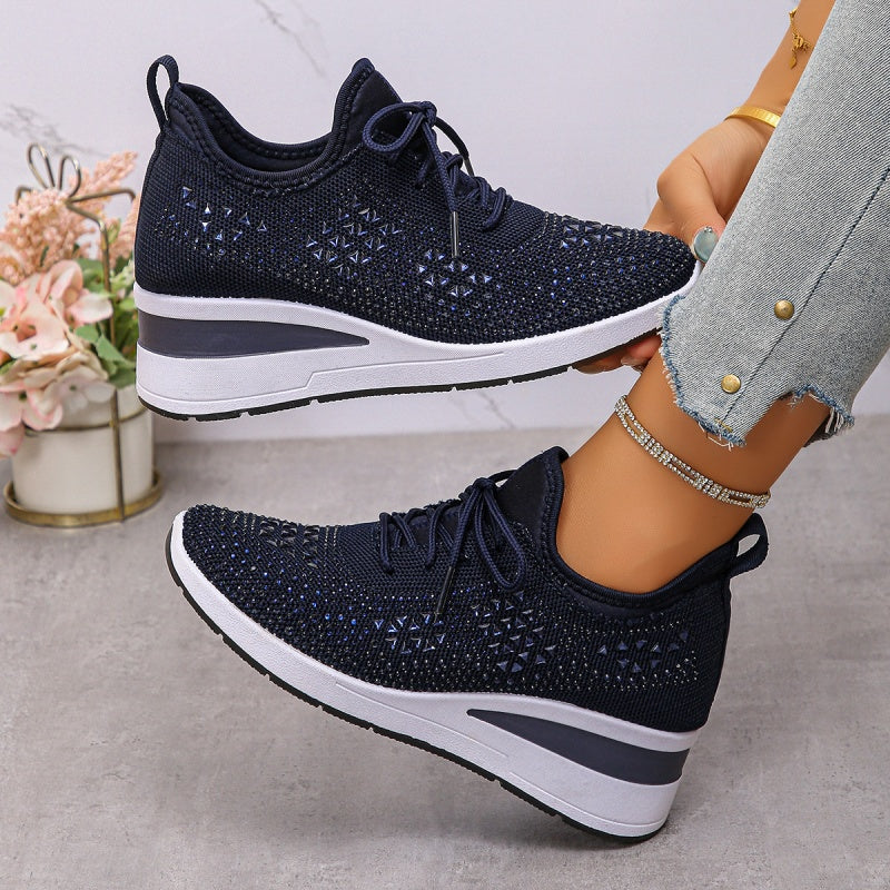 💎 60% OFF! 💎 Rhinestones-Embellished Breathable Mesh Sneakers – Sparkle with Every Step, Airy Comfort & Grippy Soles ✨👟