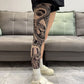 Stretchy Tattoo-Print Leg Sleeve