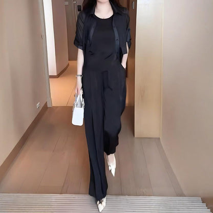🔥2025 BEST SALE🔥Women's 3-Piece Shirt Jacket, Vest and Pants Set