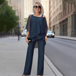 ⏳Limited-time 50% off⏰Women’s Irregular Chiffon Tops ＆ Wide-Leg Pants 2-Piece Set👚👖