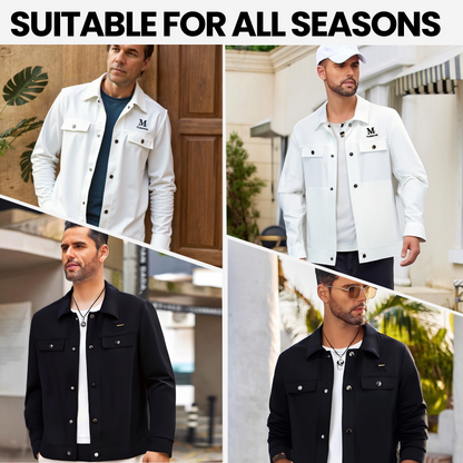 Men's Windproof Lightweight Button-Down Jacket