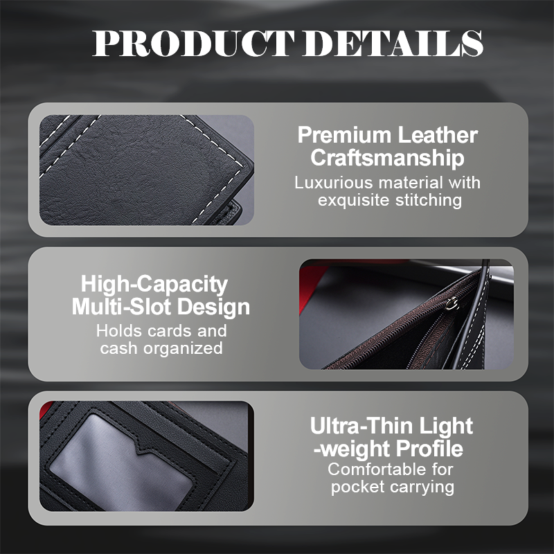 🔥2025 Hot Sale 🎁Men's Short Business Soft Faux Leather Ultra-Thin Wallet
