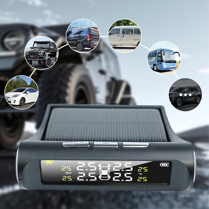 🚗49% OFF NOW! ✨ Solar Tire Pressure Monitor - Real-Time 4-Wheel Display with Wireless Sensors & Waterproof Design for Enhanced Safety 🔋🌞