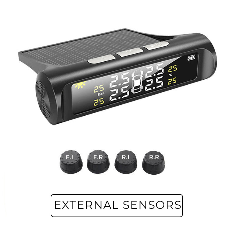 🚗49% OFF NOW! ✨ Solar Tire Pressure Monitor - Real-Time 4-Wheel Display with Wireless Sensors & Waterproof Design for Enhanced Safety 🔋🌞