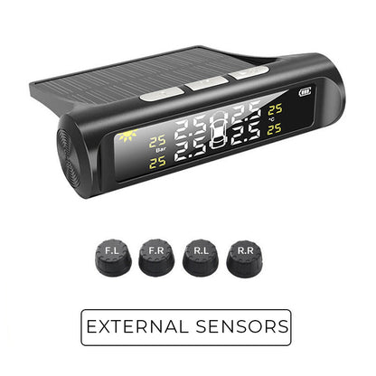 🚗49% OFF NOW! ✨ Solar Tire Pressure Monitor - Real-Time 4-Wheel Display with Wireless Sensors & Waterproof Design for Enhanced Safety 🔋🌞