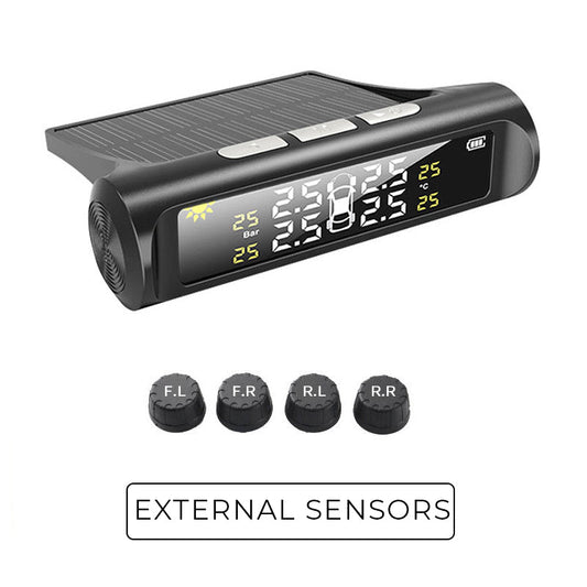 🚗49% OFF NOW! ✨ Solar Tire Pressure Monitor - Real-Time 4-Wheel Display with Wireless Sensors & Waterproof Design for Enhanced Safety 🔋🌞