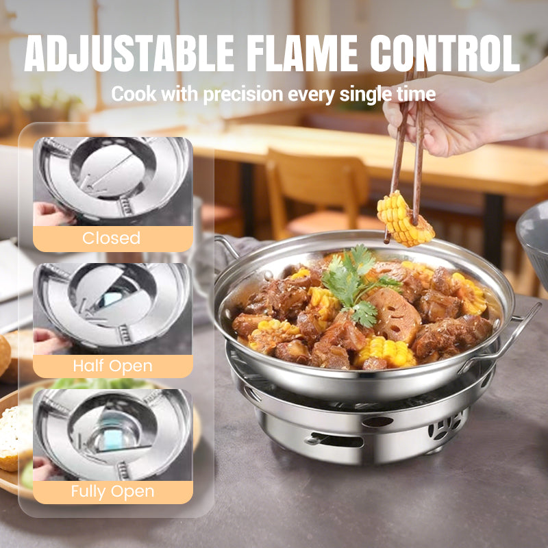 🔥HOT SALE - OVER 800 SOLD!🏆Windproof Alcohol Stove with Pot