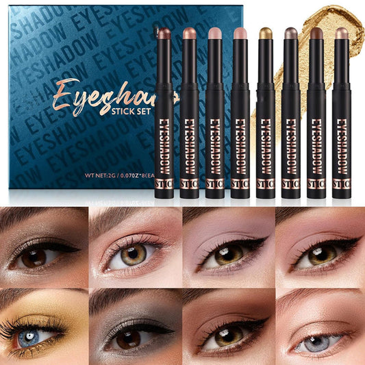 🎅ONLY TODAY -$ 17.98 FOR 8 PCS!!🎄50K+ SOLD! 🎁✨8 Colors Glitter Eyeshadow Stick Waterproof & Long-Wearing & Multi-Use