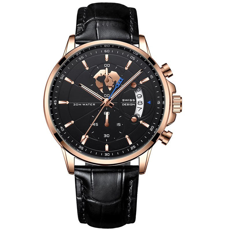 💥Christmas Eve Sale: 50% OFF🌍Men's watch with globe motif in maritime style✈️Free Shipping