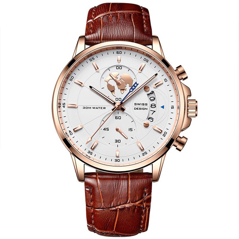 💥Christmas Eve Sale: 50% OFF🌍Men's watch with globe motif in maritime style✈️Free Shipping