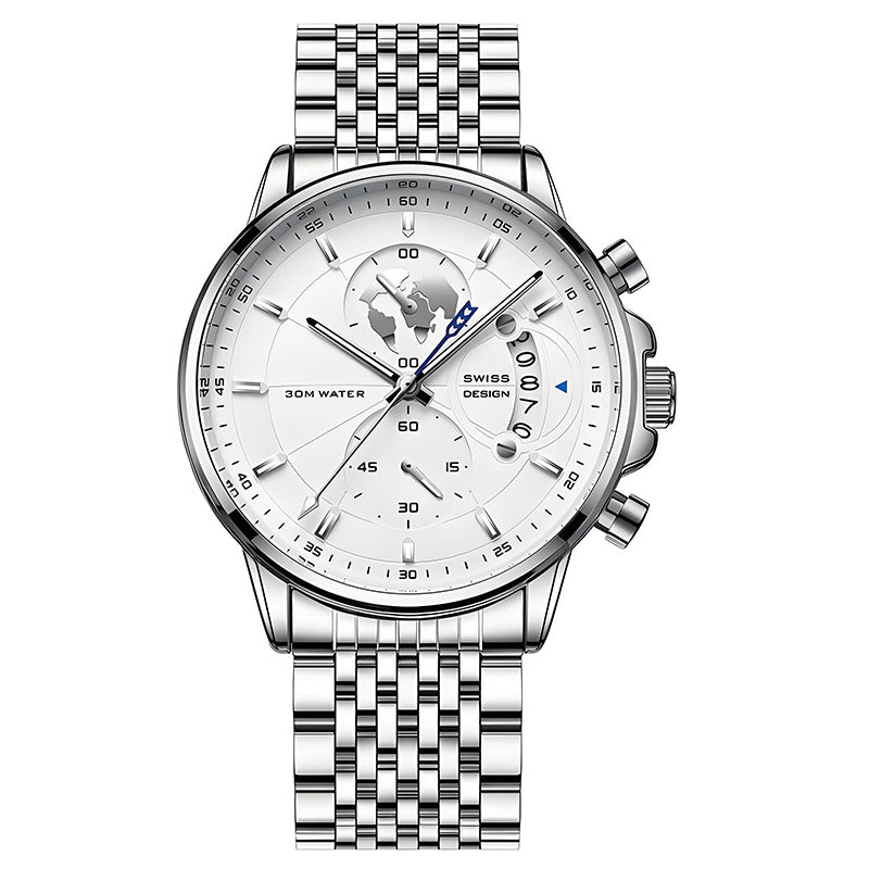 💥Christmas Eve Sale: 50% OFF🌍Men's watch with globe motif in maritime style✈️Free Shipping