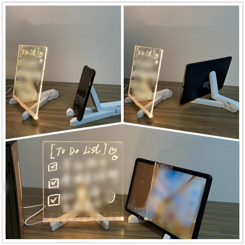 🎨 50% OFF! ✨ LIGHT-UP DRAWING BOARD - Reusable Glow-in-the-Dark Surface, Adjustable Stand for Kids' Art and Writing, Battery Powered with Stylus Included 🖍️💡