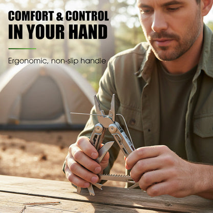 12-in-1 Stainless Steel Foldable Multitool Pliers