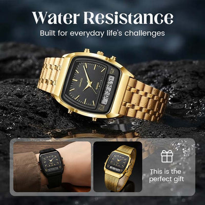 LIEBIG Roman Retro Dual System Multi-Function Digital Sports Watch