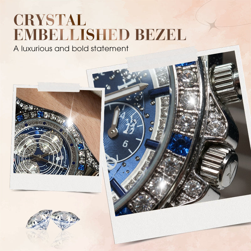 🔥 Hot Sale 🔥TINAIBIN Twelve Zodiac Signs & Starry Sky Diamond Automatic Skeleton Men's Watch