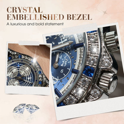 🔥 Hot Sale 🔥TINAIBIN Twelve Zodiac Signs & Starry Sky Diamond Automatic Skeleton Men's Watch