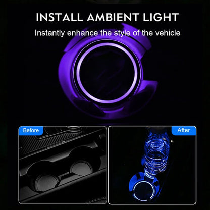 ⏳Time-limited Special⏰Car LED Atmosphere Light Cup Holder Pad
