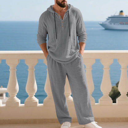 📢📢49% OFF !!!Men's Hooded Casual Loose Top & Pants 2-Piece Set