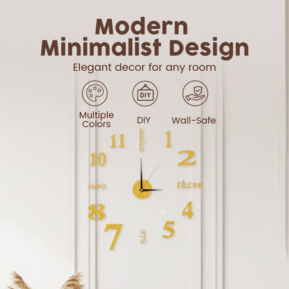 3D DIY Silent Frameless Luminous Wall Clock