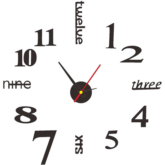 3D DIY Silent Frameless Luminous Wall Clock