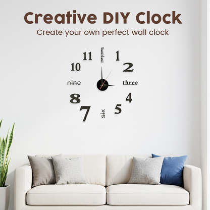 3D DIY Silent Frameless Luminous Wall Clock
