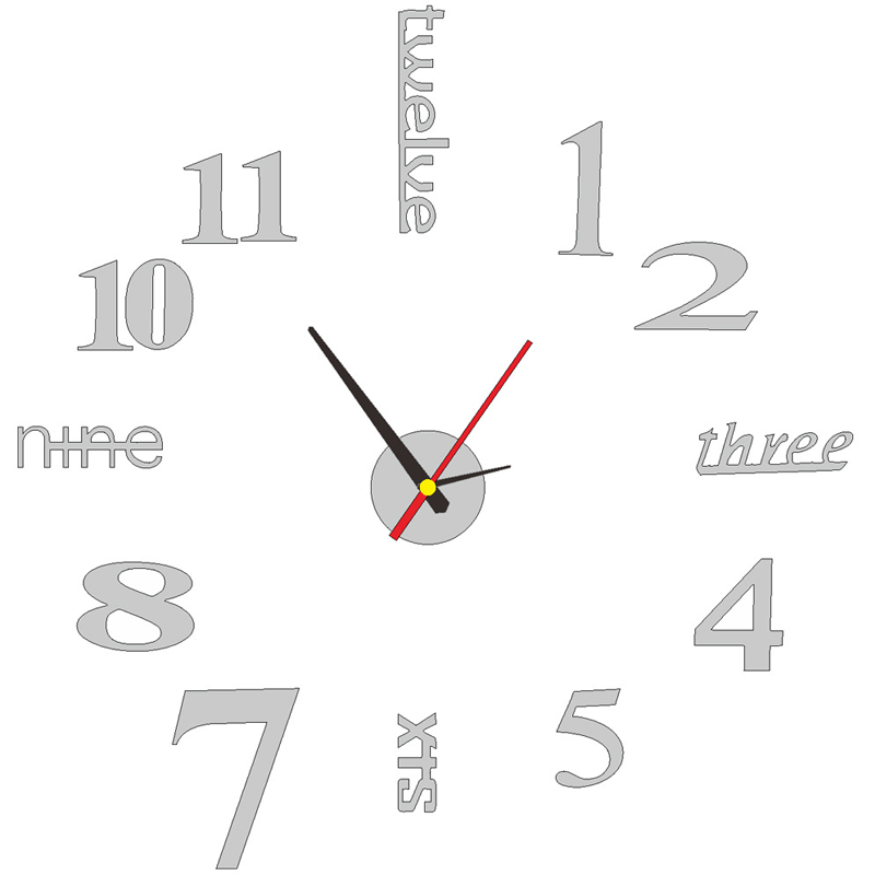 3D DIY Silent Frameless Luminous Wall Clock