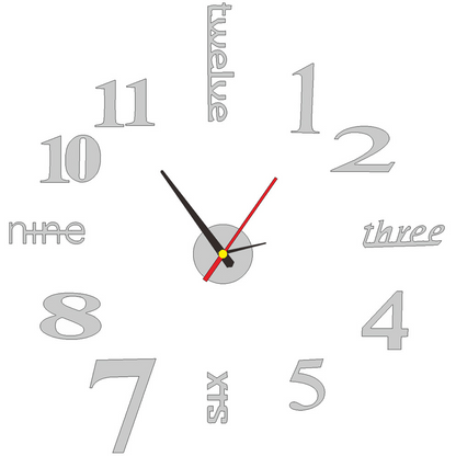 3D DIY Silent Frameless Luminous Wall Clock