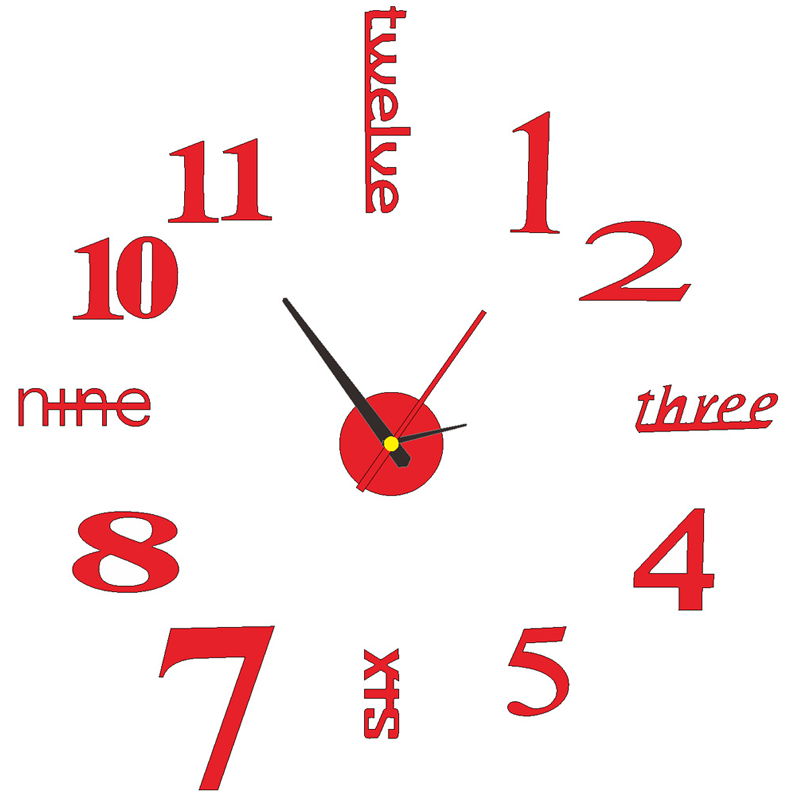 3D DIY Silent Frameless Luminous Wall Clock
