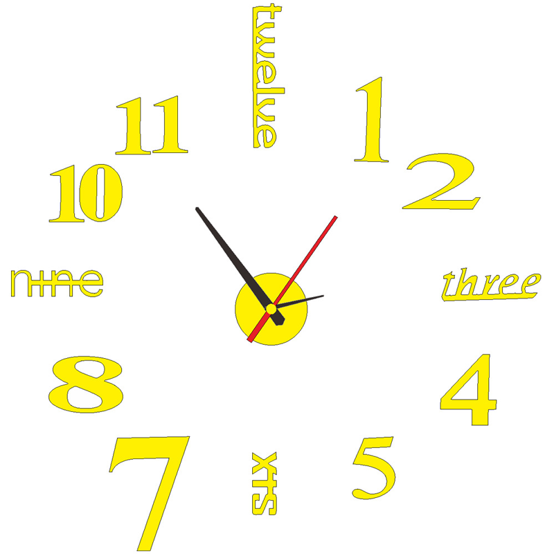 3D DIY Silent Frameless Luminous Wall Clock