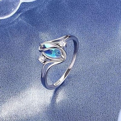 ✨💍 Buy 1 Get 1 Free 🔥 Geometric Oval Moonstone Ring with Zirconia Accents – Mystical, Sparkling & Timelessly Elegant! 🌙✨
