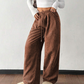 ☁️ Easy Everyday Comfort | Women's Wide-Leg Corduroy Drawstring Trousers