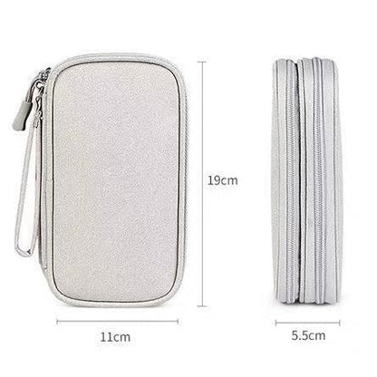 Portable Double-Layer Electronics Organizer Travel Bag