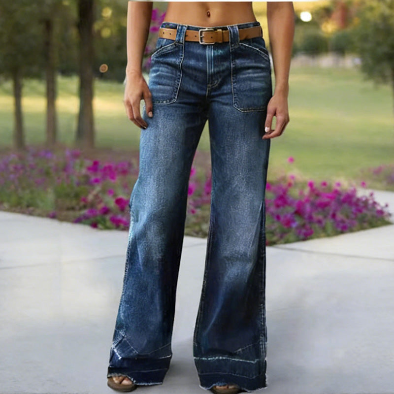 ⏰ 50% OFF NOW! 👖 Women's Retro Flare Jeans – Stretch Denim, Functional Pockets & Vintage High-Waist Fit 🌟