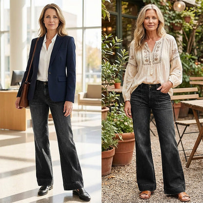 ⏰ 50% OFF NOW! 👖 Women's Retro Flare Jeans – Stretch Denim, Functional Pockets & Vintage High-Waist Fit 🌟