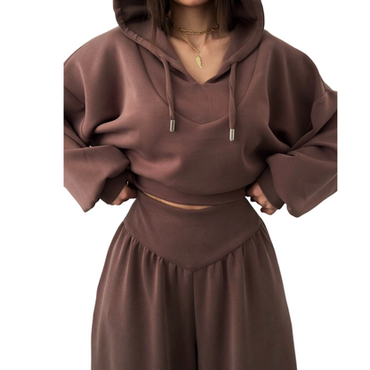 🔥🎁New arrival 50% OFF💥Women's Crop Hoodie & Wide-Leg Pants Set