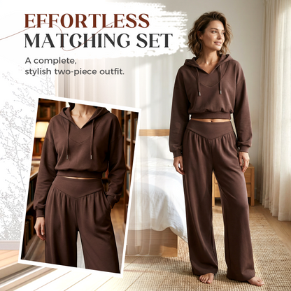 🔥🎁New arrival 50% OFF💥Women's Crop Hoodie & Wide-Leg Pants Set