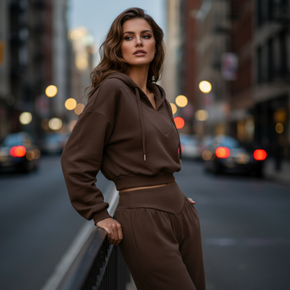 🔥🎁New arrival 50% OFF💥Women's Crop Hoodie & Wide-Leg Pants Set
