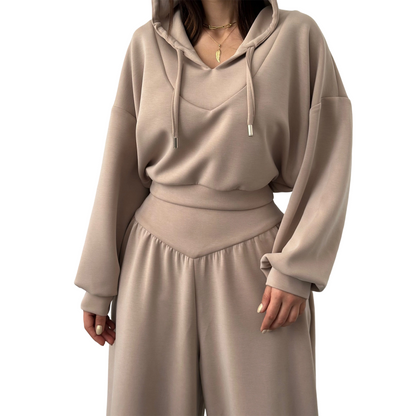 🔥🎁New arrival 50% OFF💥Women's Crop Hoodie & Wide-Leg Pants Set
