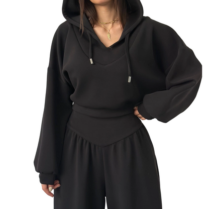 🔥🎁New arrival 50% OFF💥Women's Crop Hoodie & Wide-Leg Pants Set