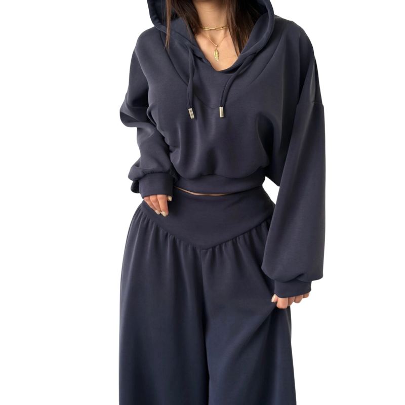 🔥🎁New arrival 50% OFF💥Women's Crop Hoodie & Wide-Leg Pants Set